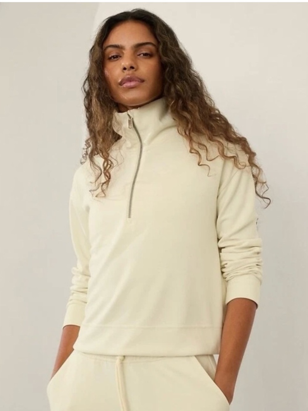Athleta Butter yellow SeaSoft Quarter zip